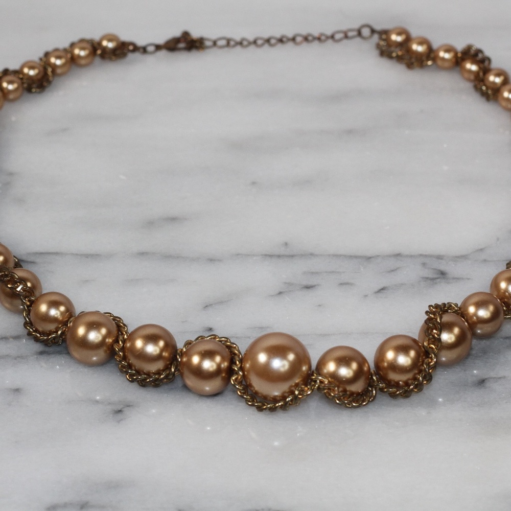 Gold Pearl Necklace